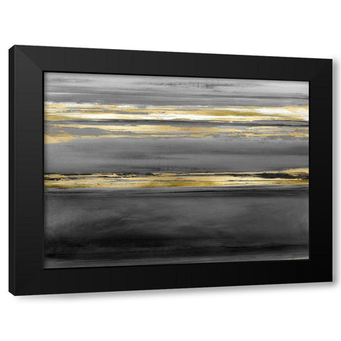 Parallel Lines at Midnight Black Modern Wood Framed Art Print with Double Matting by Corbin, Allie