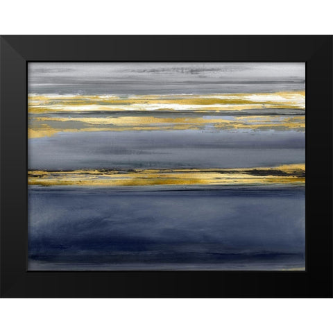 Parallel Lines Noir Black Modern Wood Framed Art Print by Corbin, Allie