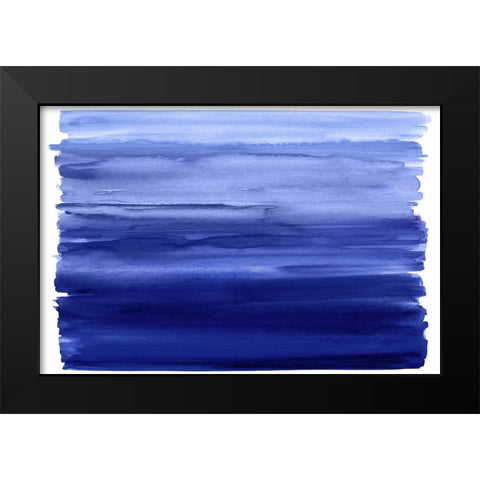 Ombre Blue I Black Modern Wood Framed Art Print by Corbin, Allie