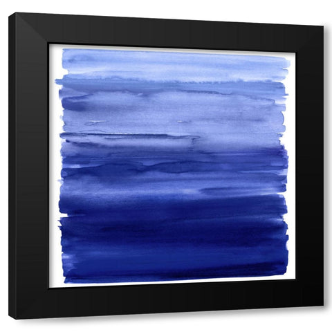 Ombre Blue II Black Modern Wood Framed Art Print with Double Matting by Corbin, Allie