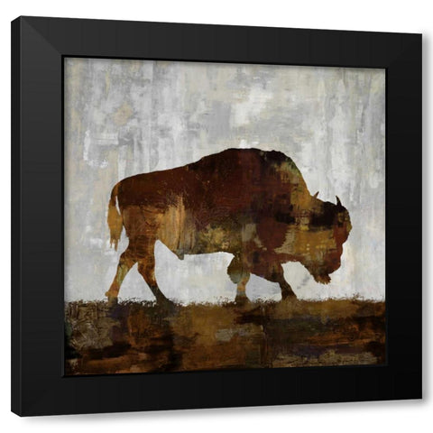 Bison Black Modern Wood Framed Art Print by Colburn, Carl