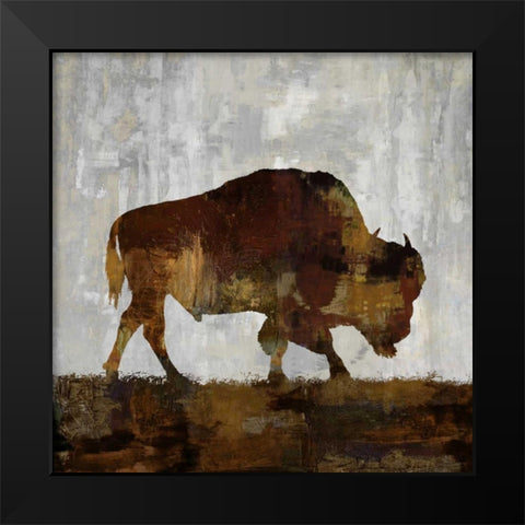 Bison Black Modern Wood Framed Art Print by Colburn, Carl