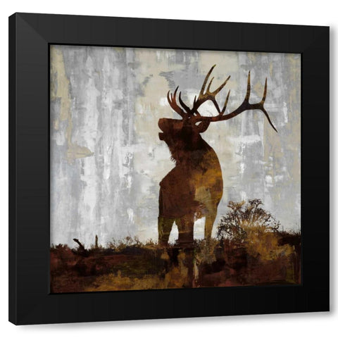 Elk Black Modern Wood Framed Art Print by Colburn, Carl