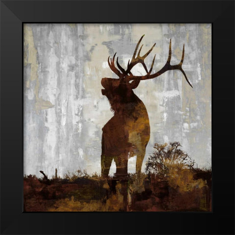Elk Black Modern Wood Framed Art Print by Colburn, Carl