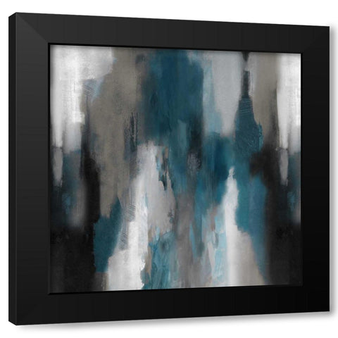 Apex Cerulean Black Modern Wood Framed Art Print by Spencer, Carey