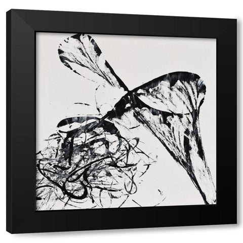 String Theory Energy Black Modern Wood Framed Art Print with Double Matting by Klingeler, Christian