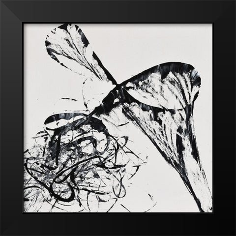 String Theory Energy Black Modern Wood Framed Art Print by Klingeler, Christian