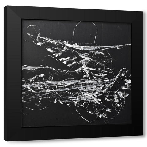 String Theory Space Black Modern Wood Framed Art Print with Double Matting by Klingeler, Christian