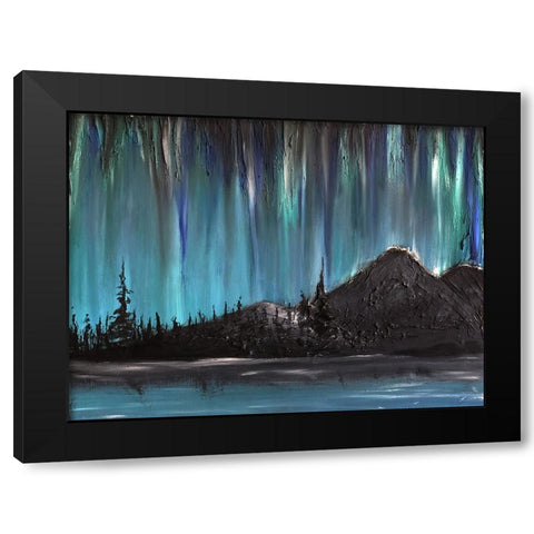 Nordlys Night Black Modern Wood Framed Art Print by Klingeler, Christian