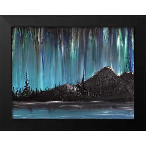 Nordlys Night Black Modern Wood Framed Art Print by Klingeler, Christian