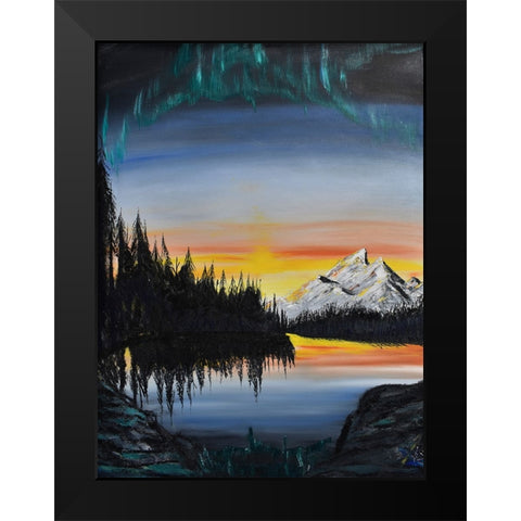 Mt Rainer Black Modern Wood Framed Art Print by Klingeler, Christian