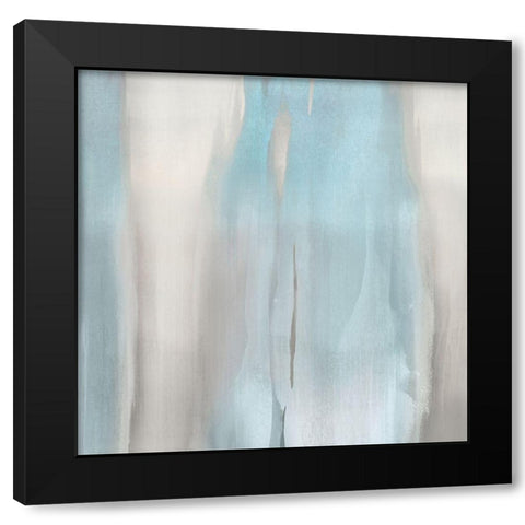 Free Fall Aqua I Black Modern Wood Framed Art Print by Wright, Christine