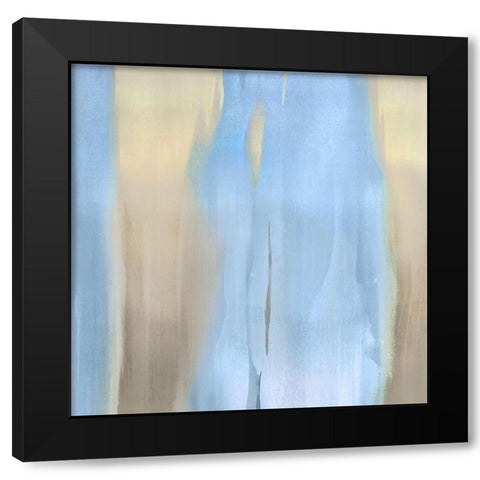 Free Fall Blue II Black Modern Wood Framed Art Print with Double Matting by Wright, Christine
