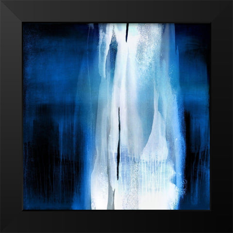 Free Fall Indigo Blue I Black Modern Wood Framed Art Print by Wright, Christine