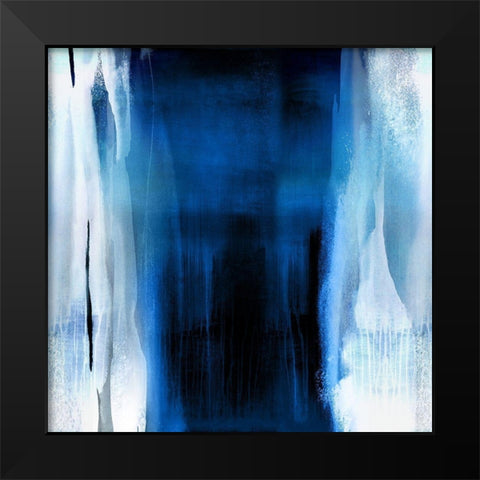 Free Fall Indigo Blue II Black Modern Wood Framed Art Print by Wright, Christine