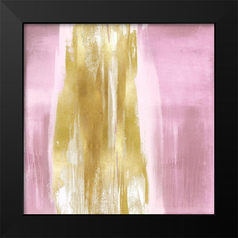 Free Fall Pink with Gold I Black Modern Wood Framed Art Print by Wright, Christine
