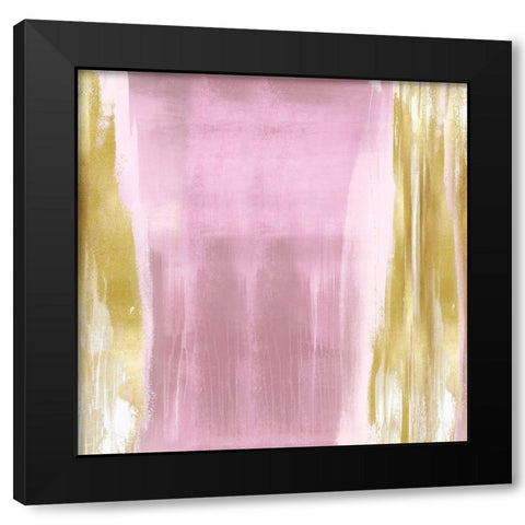 Free Fall Pink with Gold II Black Modern Wood Framed Art Print by Wright, Christine