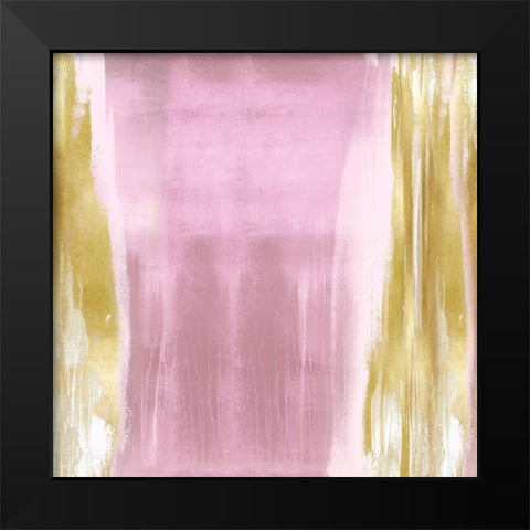 Free Fall Pink with Gold II Black Modern Wood Framed Art Print by Wright, Christine