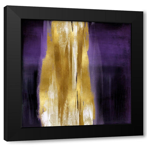 Free Fall Purple with Gold I Black Modern Wood Framed Art Print by Wright, Christine