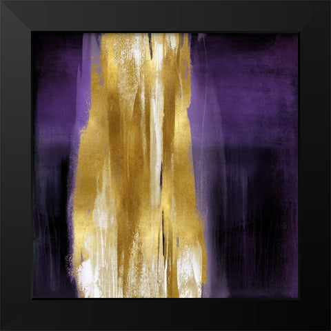 Free Fall Purple with Gold I Black Modern Wood Framed Art Print by Wright, Christine