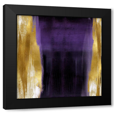 Free Fall Purple with Gold II Black Modern Wood Framed Art Print by Wright, Christine