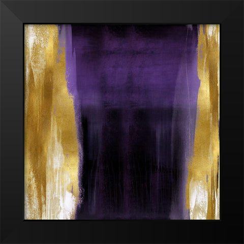 Free Fall Purple with Gold II Black Modern Wood Framed Art Print by Wright, Christine