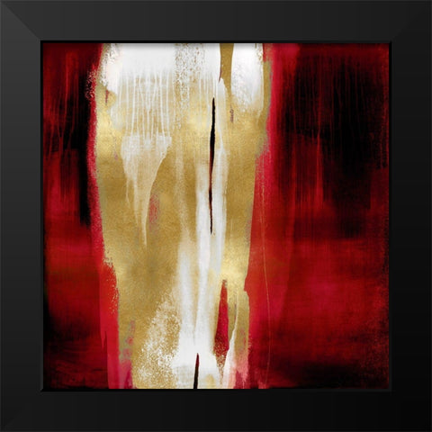Free Fall Red with Gold I Black Modern Wood Framed Art Print by Wright, Christine