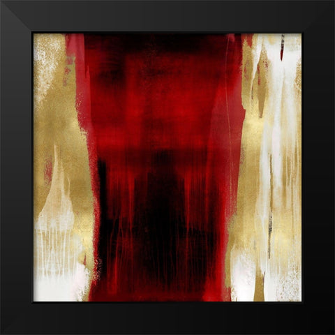 Free Fall Red with Gold II Black Modern Wood Framed Art Print by Wright, Christine