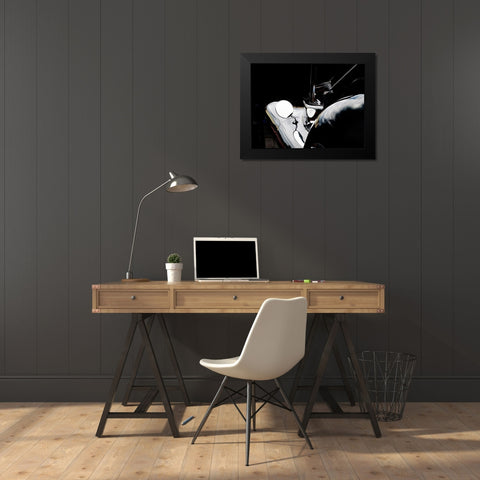 Jaguar XK120 Black Modern Wood Framed Art Print by Branson, Clive