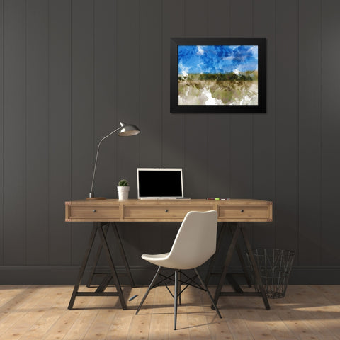 Blue with Green Horizon II Black Modern Wood Framed Art Print by Young, Chamira