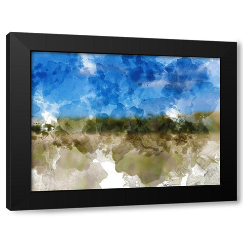 Blue with Green Horizon II Black Modern Wood Framed Art Print by Young, Chamira