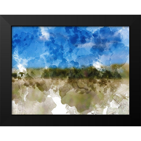 Blue with Green Horizon II Black Modern Wood Framed Art Print by Young, Chamira