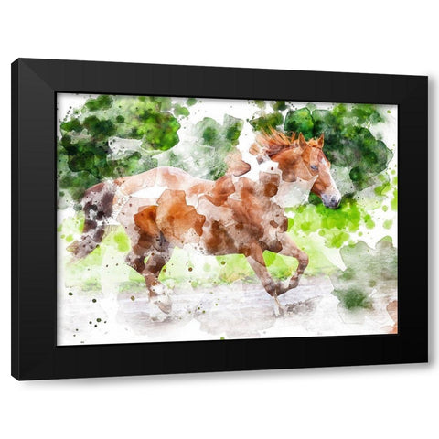 Paint Black Modern Wood Framed Art Print with Double Matting by Young, Chamira