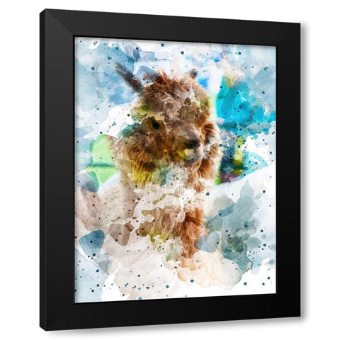 Alpaca Black Modern Wood Framed Art Print with Double Matting by Young, Chamira