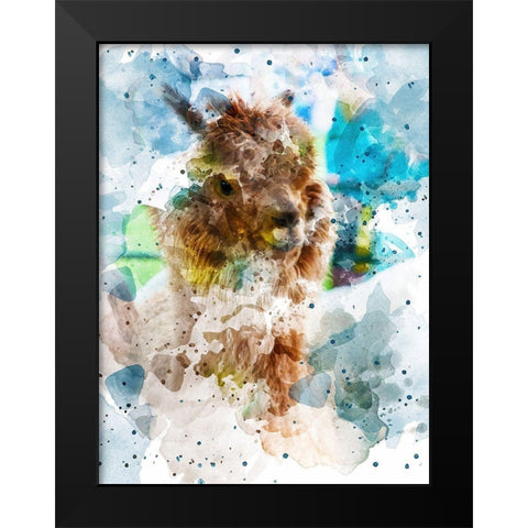 Alpaca Black Modern Wood Framed Art Print by Young, Chamira