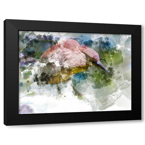 Large Bird on Green Black Modern Wood Framed Art Print with Double Matting by Young, Chamira