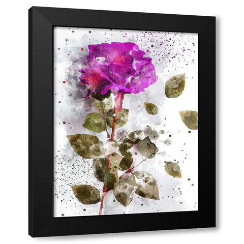 Rose in Bloom II  Black Modern Wood Framed Art Print with Double Matting by Young, Chamira