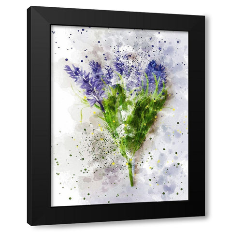 Lavender Black Modern Wood Framed Art Print with Double Matting by Young, Chamira