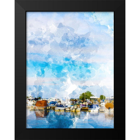 Boat Trip Black Modern Wood Framed Art Print by Young, Chamira
