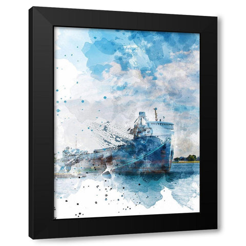Freighter I Black Modern Wood Framed Art Print with Double Matting by Young, Chamira