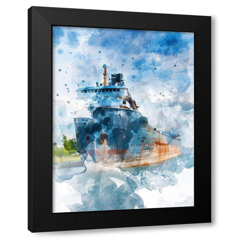 Freighter II Black Modern Wood Framed Art Print with Double Matting by Young, Chamira