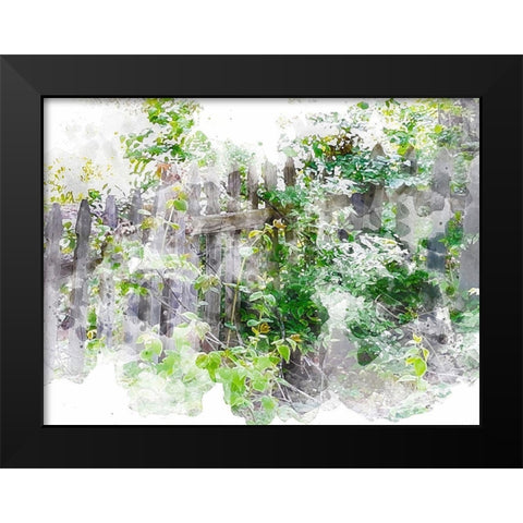 Garden Fence Black Modern Wood Framed Art Print by Young, Chamira