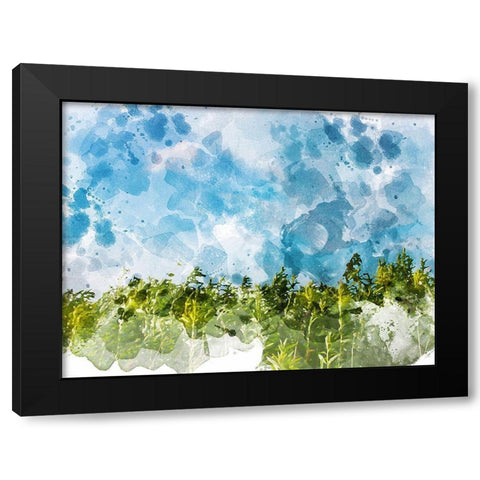 Tree Top Black Modern Wood Framed Art Print by Young, Chamira