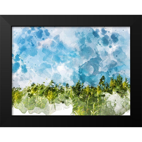 Tree Top Black Modern Wood Framed Art Print by Young, Chamira