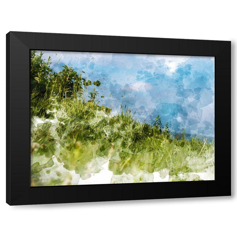 Grassy Meadow Black Modern Wood Framed Art Print by Young, Chamira