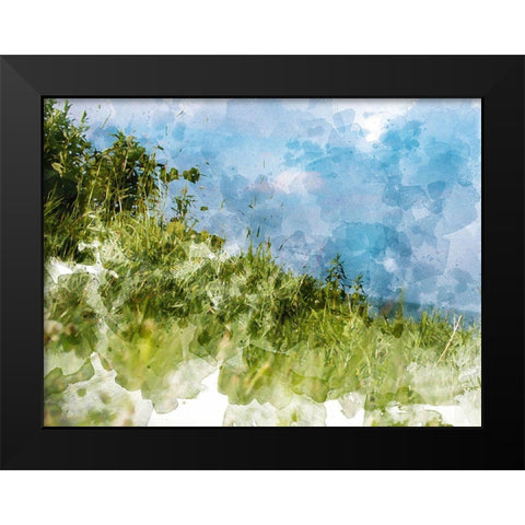 Grassy Meadow Black Modern Wood Framed Art Print by Young, Chamira