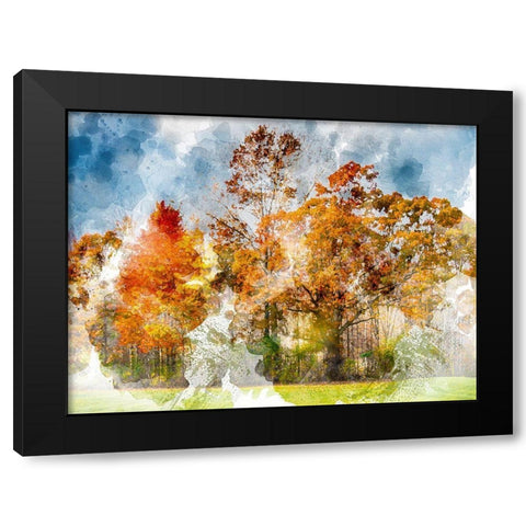Leaves of Autumn Black Modern Wood Framed Art Print by Young, Chamira