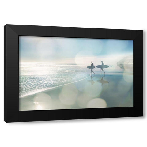 Surfers Black Modern Wood Framed Art Print with Double Matting by Davis, Devon