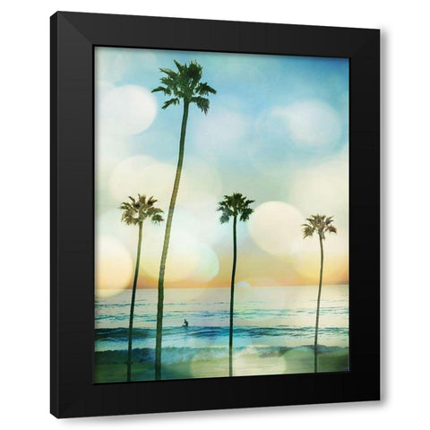 Sunset Surfer Black Modern Wood Framed Art Print with Double Matting by Davis, Devon