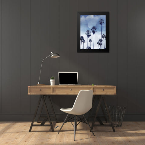 Beach Palms Indigo I Black Modern Wood Framed Art Print by Davis, Devon